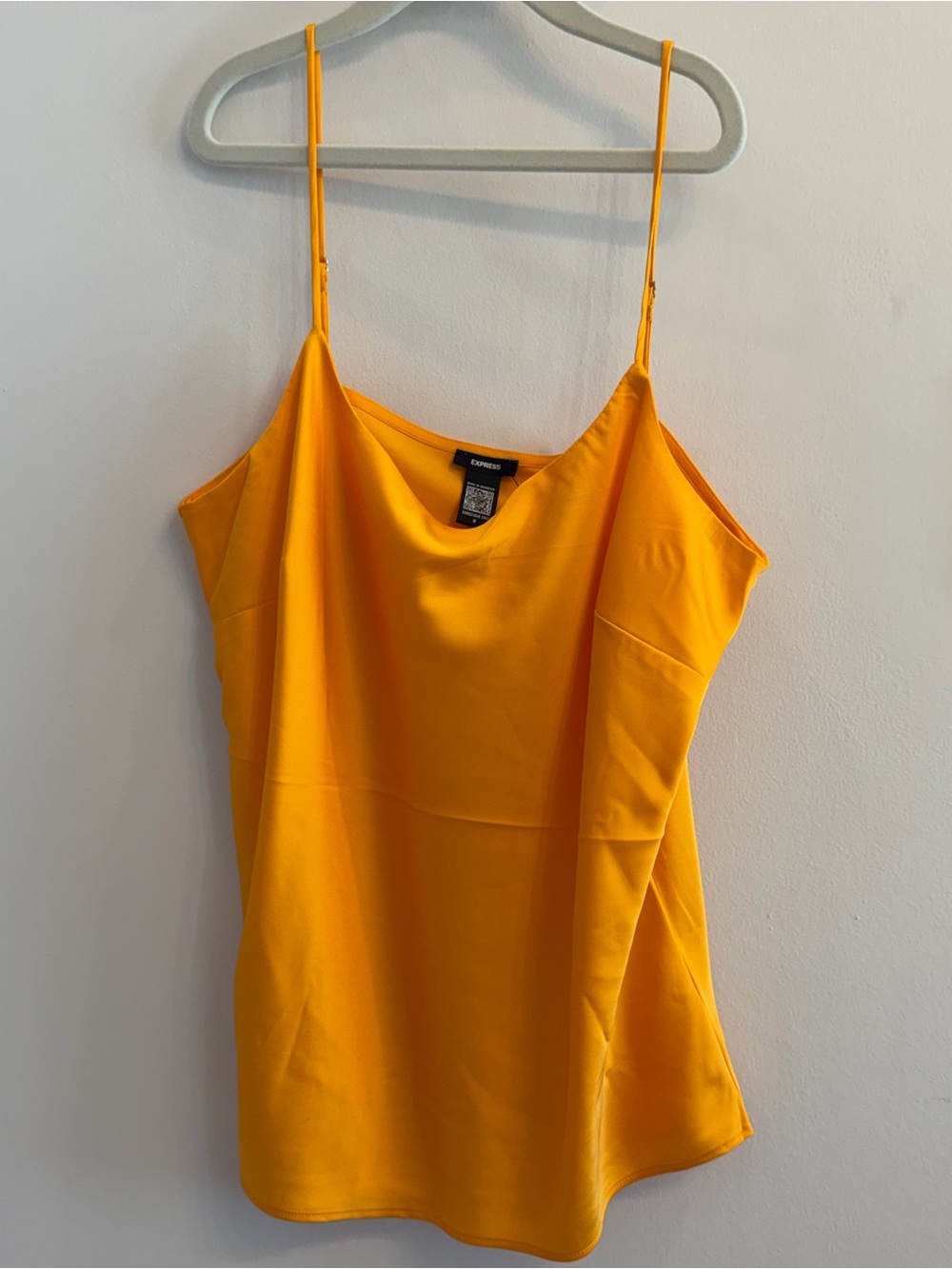 NWT Express Satin Cowl Neck Downtown Cami | Bright Marigold | Size M